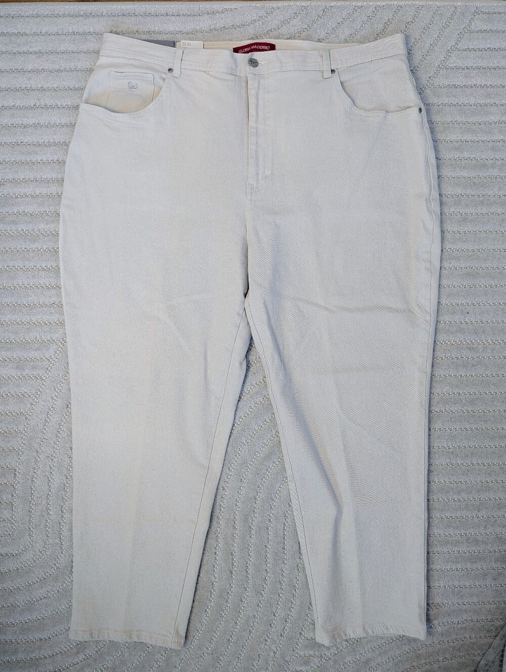 Gloria Vanderbilt women's Stretch Classic Fit Straight Jeans Stone 24W short NWT